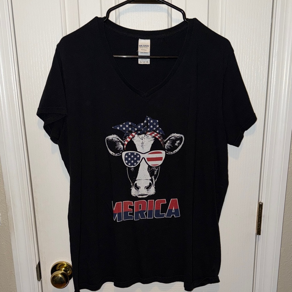 Gildan Black 'Merica Cow Graphic Tee